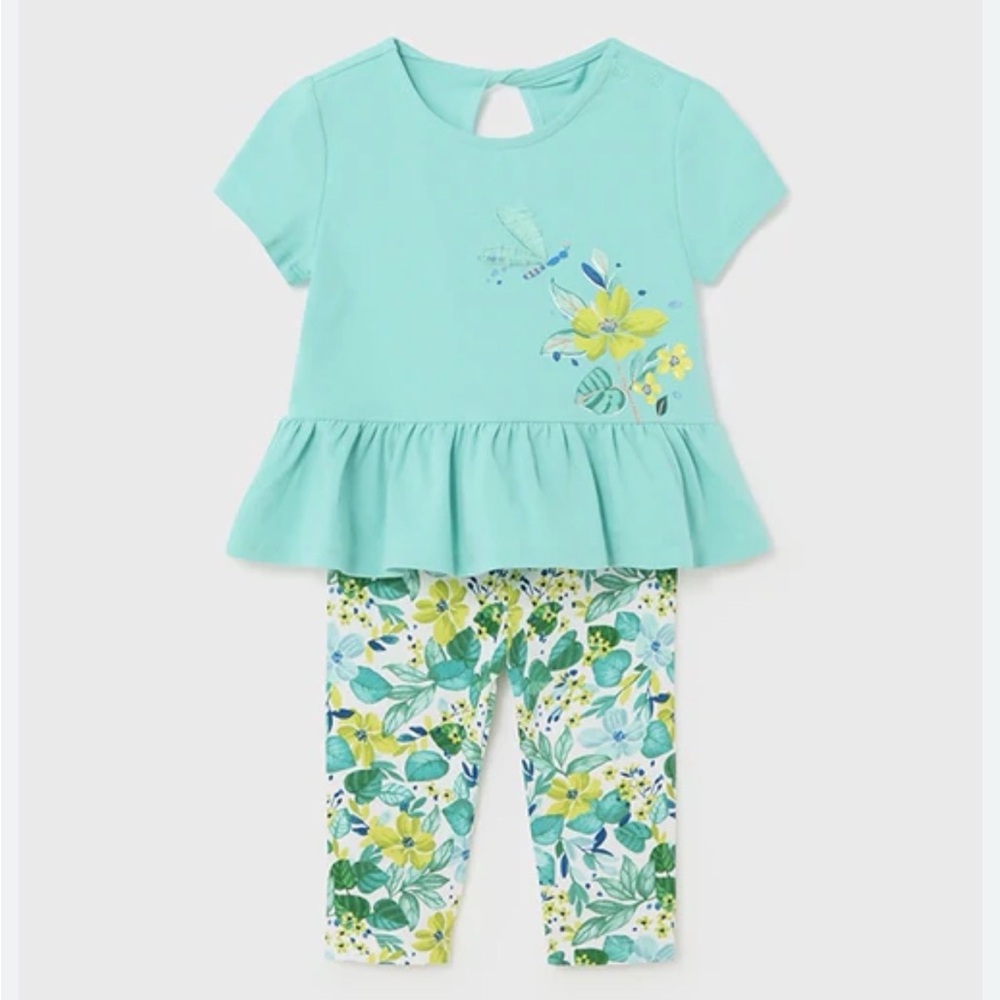 Mayrol - 12mo Top & Floral Leggings Set - Never Worn - European brand